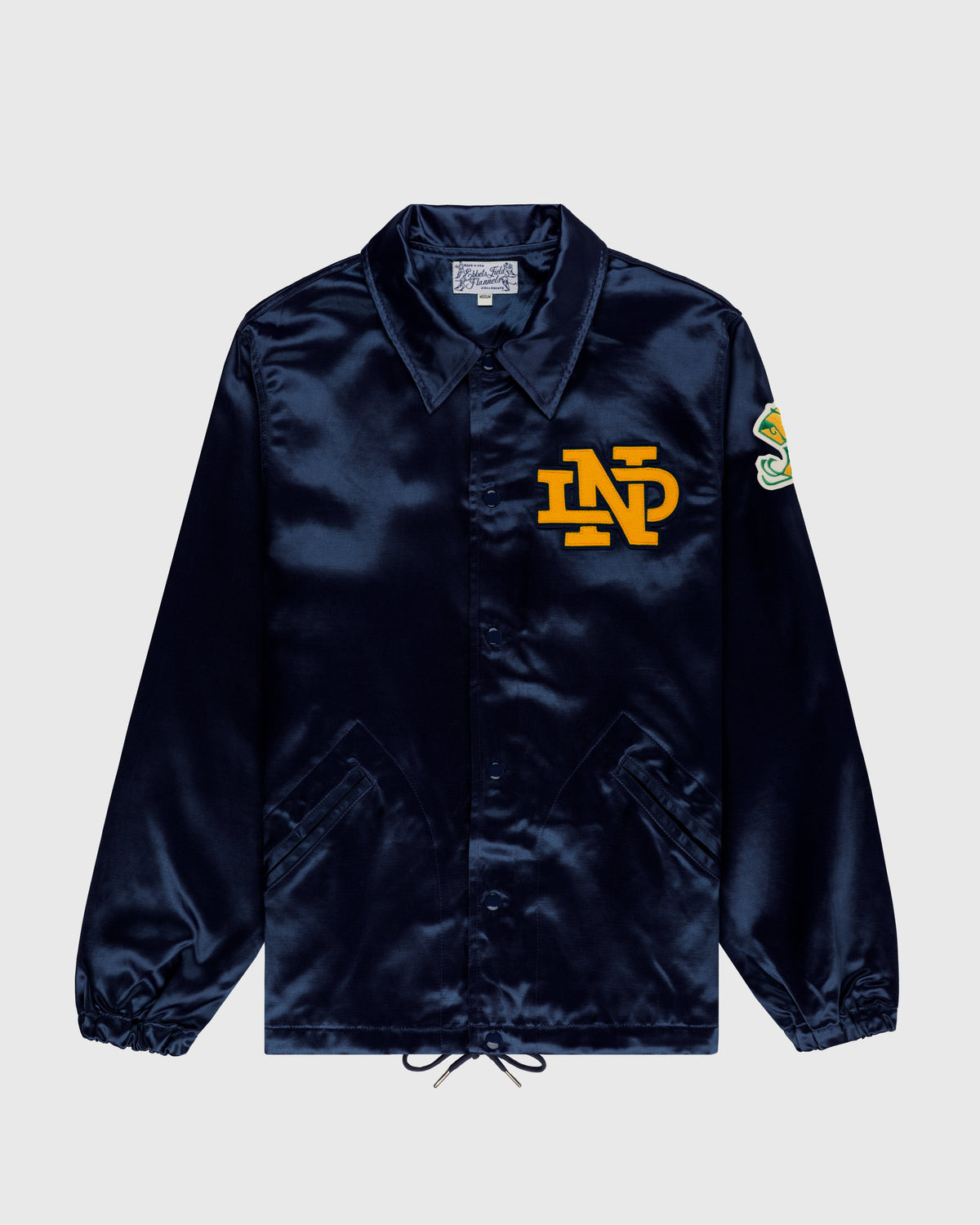 University of Notre Dame Satin Windbreaker Jacket product image 1, provided for visual reference and product detail review