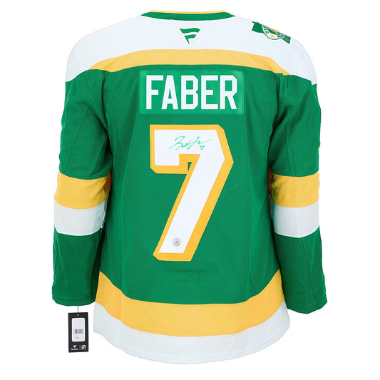 Brock Faber Signed Minnesota Wild Classic Alternate Fanatics Premium Jersey product image 1, provided for visual reference