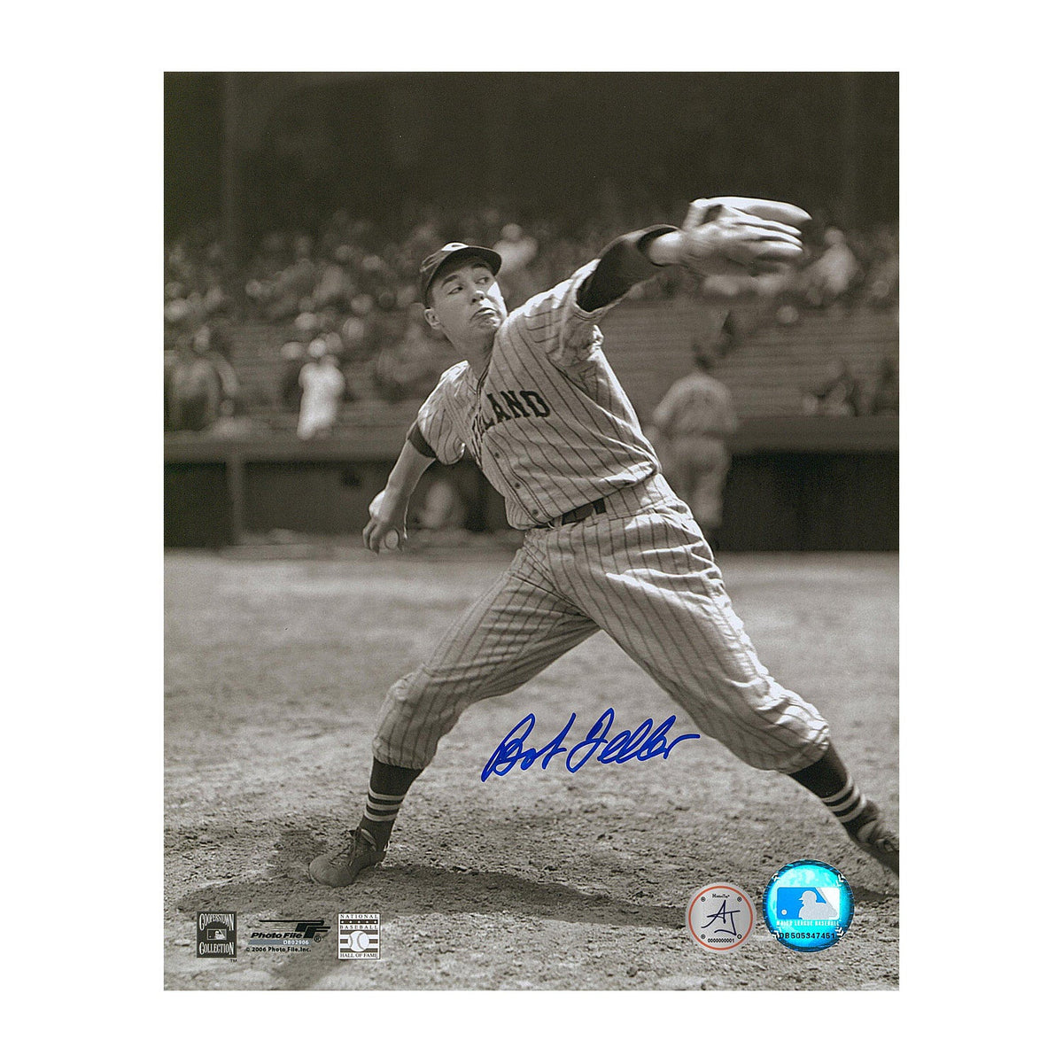 Bob Feller Autographed Cleveland Indians 8x10 Photo product image 1, provided for visual reference and product detail review