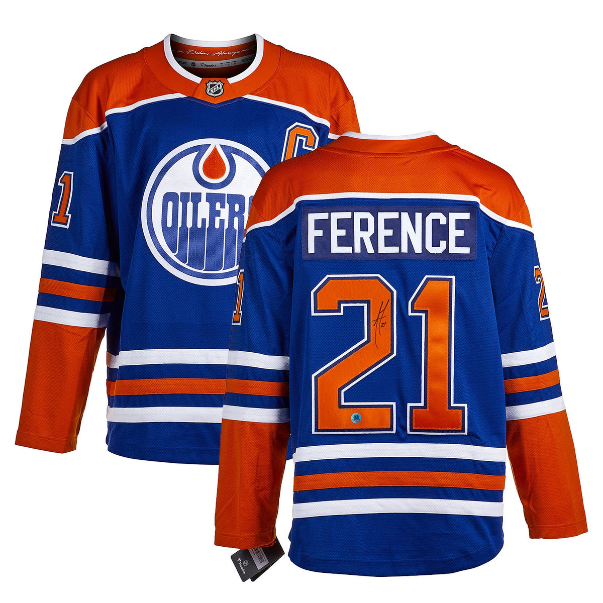 Andrew Ference Autographed Edmonton Oilers Fanatics Breakaway Jersey product image 3, provided for visual reference and
