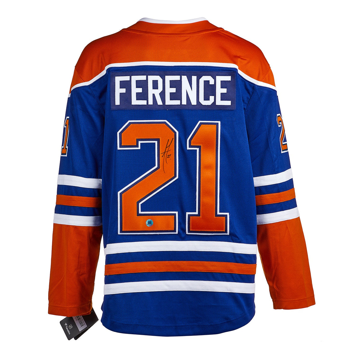 Andrew Ference Autographed Edmonton Oilers Fanatics Breakaway Jersey product image 1, provided for visual reference and