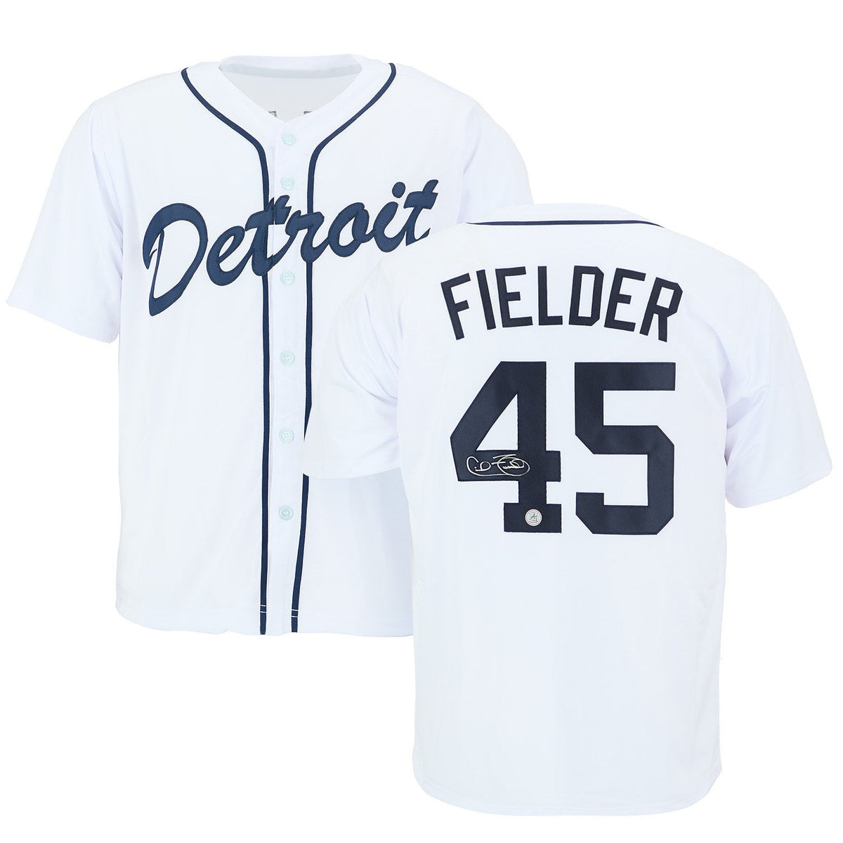 Cecil Fielder Autographed Detroit City Design White Baseball Jersey product image 3, provided for visual reference and