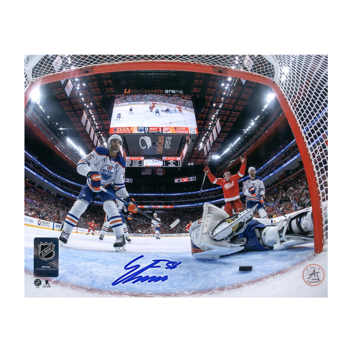 Emmitt Finnie Autographed Detroit Red Wings 1st NHL Goal 8x10 Photo product image 1, provided for visual reference and