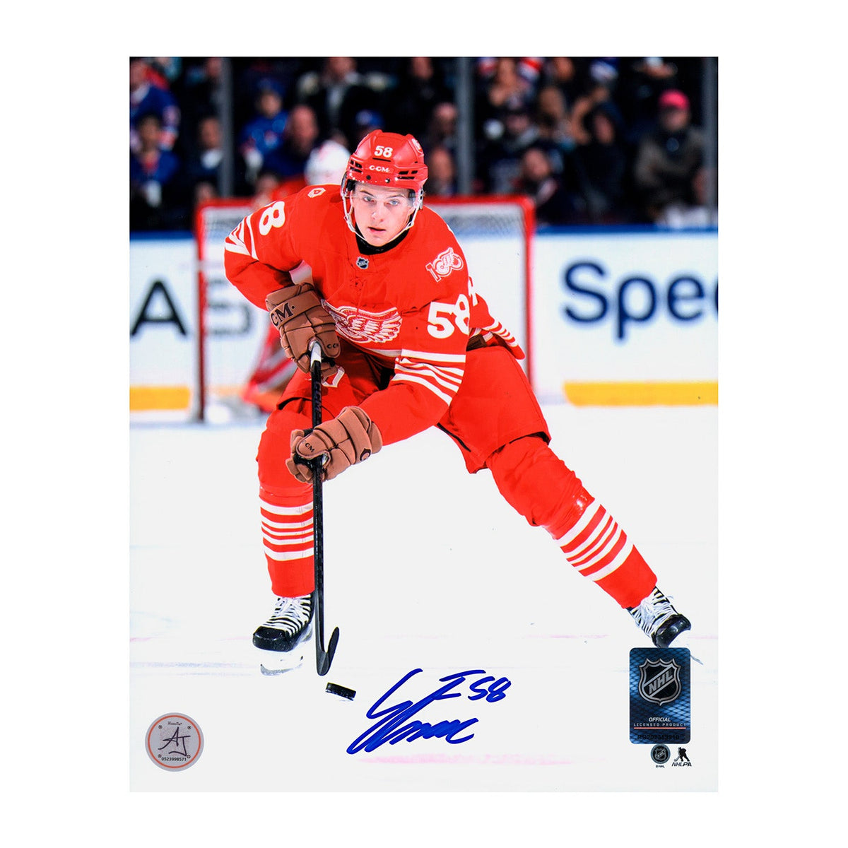 Emmitt Finnie Autographed Detroit Red Wings Game Action 8x10 Photo product image 1, provided for visual reference and