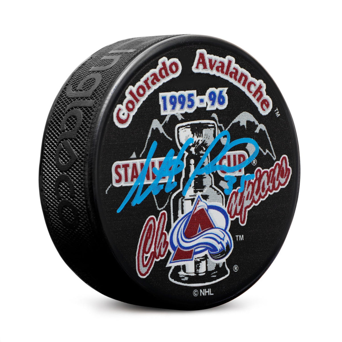 Stephane Fiset Signed Colorado Avalanche 1996 Stanley Cup Puck product image 1, provided for visual reference and product
