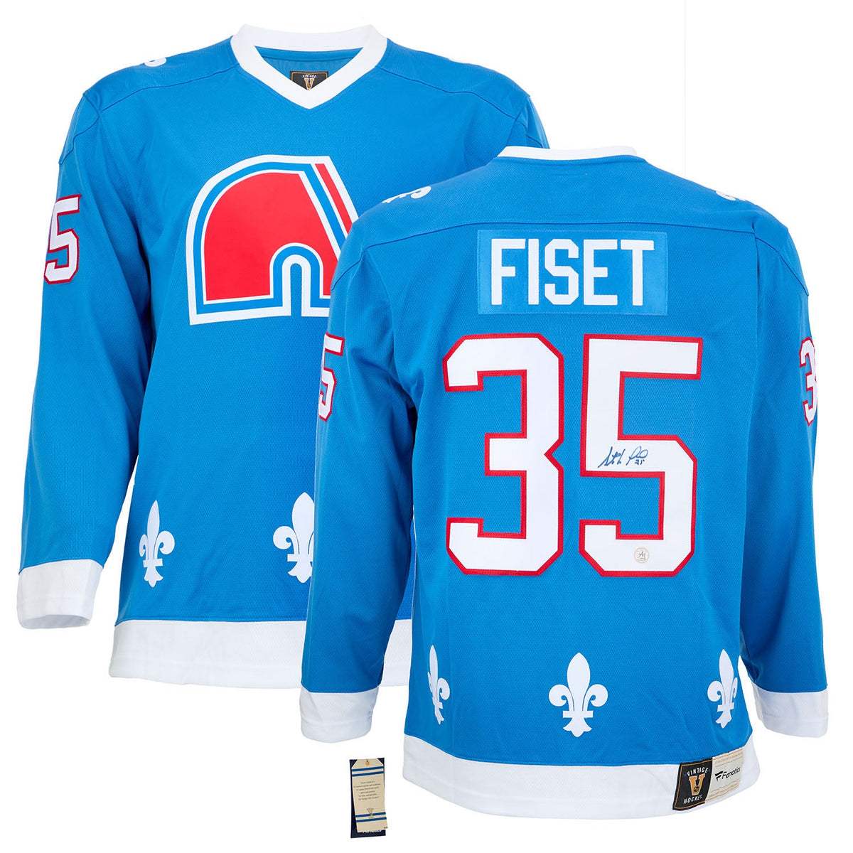 Stephane Fiset Autographed Quebec Nordiques Fanatics Throwback Jersey product image 3, provided for visual reference and