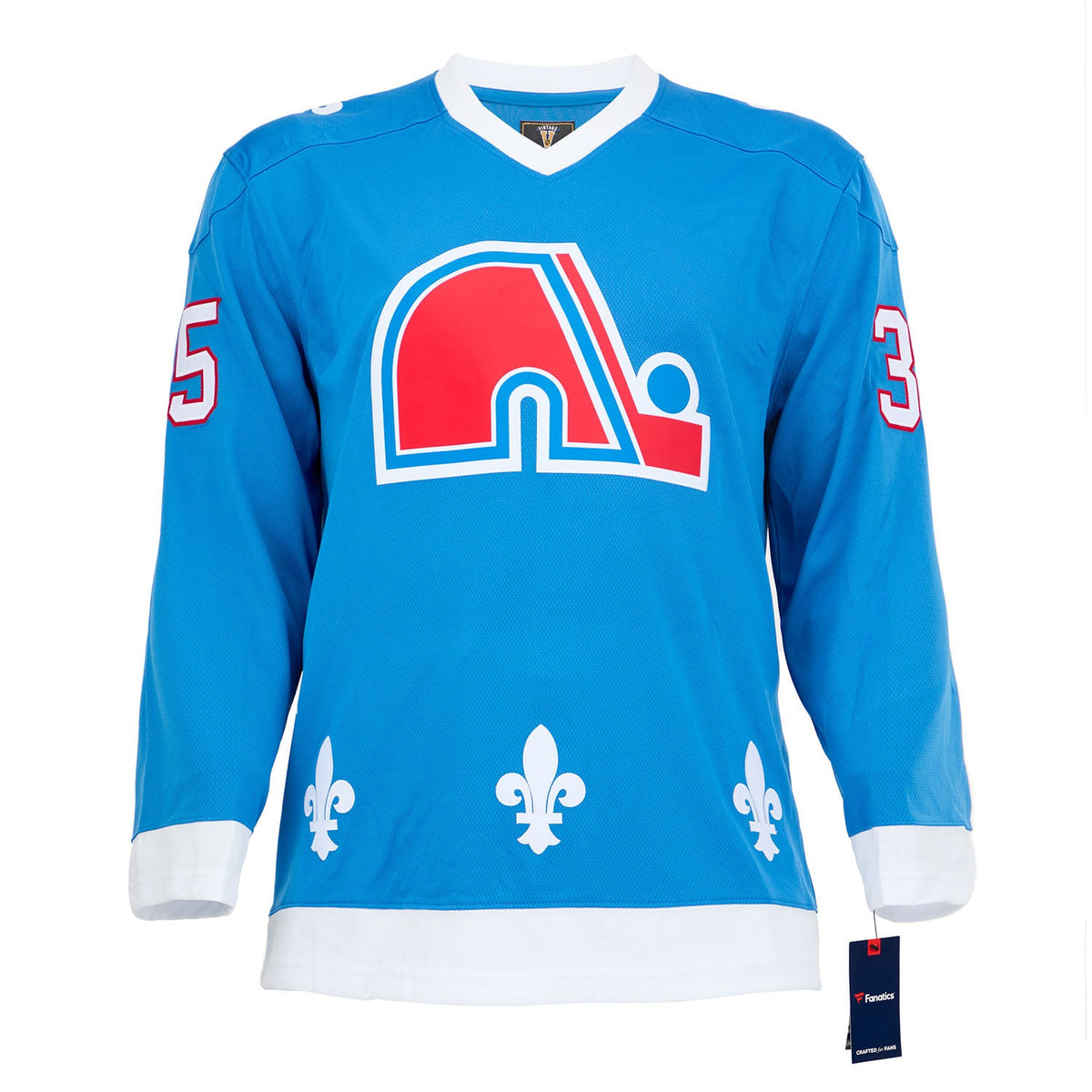 Stephane Fiset Autographed Quebec Nordiques Fanatics Throwback Jersey product image 2, provided for visual reference and