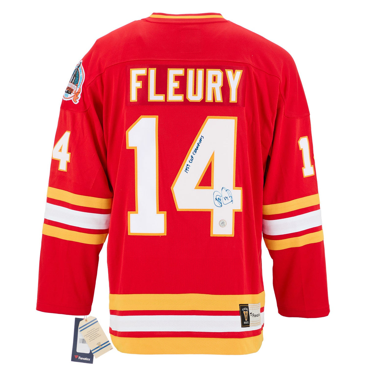 Theo Fleury Calgary Flames Signed & Inscribed 1989 Stanley Cup Fanatics Jersey product image 1, provided for visual