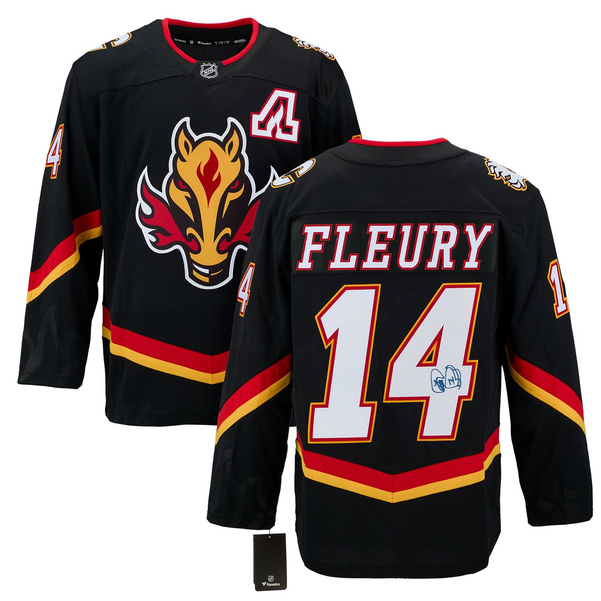 Theo Fleury Autographed Calgary Flames Alt Blasty Fanatics Breakaway Jersey product image 3, provided for visual reference