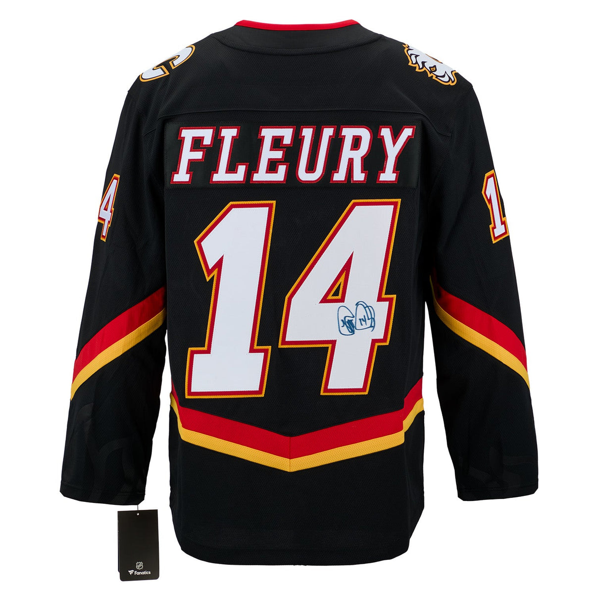 Theo Fleury Autographed Calgary Flames Alt Blasty Fanatics Breakaway Jersey product image 1, provided for visual reference