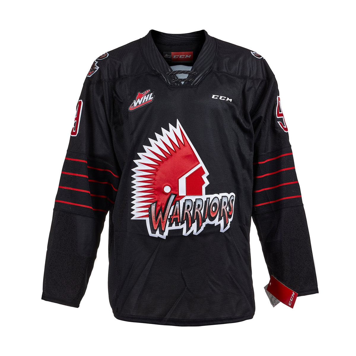 Theo Fleury Signed Moose Jaw Warriors Replica CCM Hockey Jersey product image 2, provided for visual reference and product