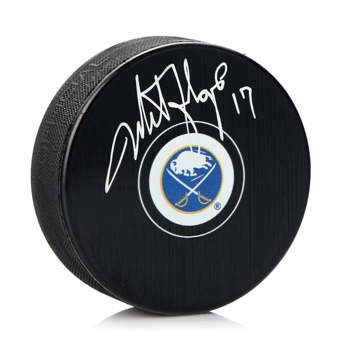 Mike Foligno Autographed Buffalo Sabres Hockey Puck product image 1, provided for visual reference and product detail review