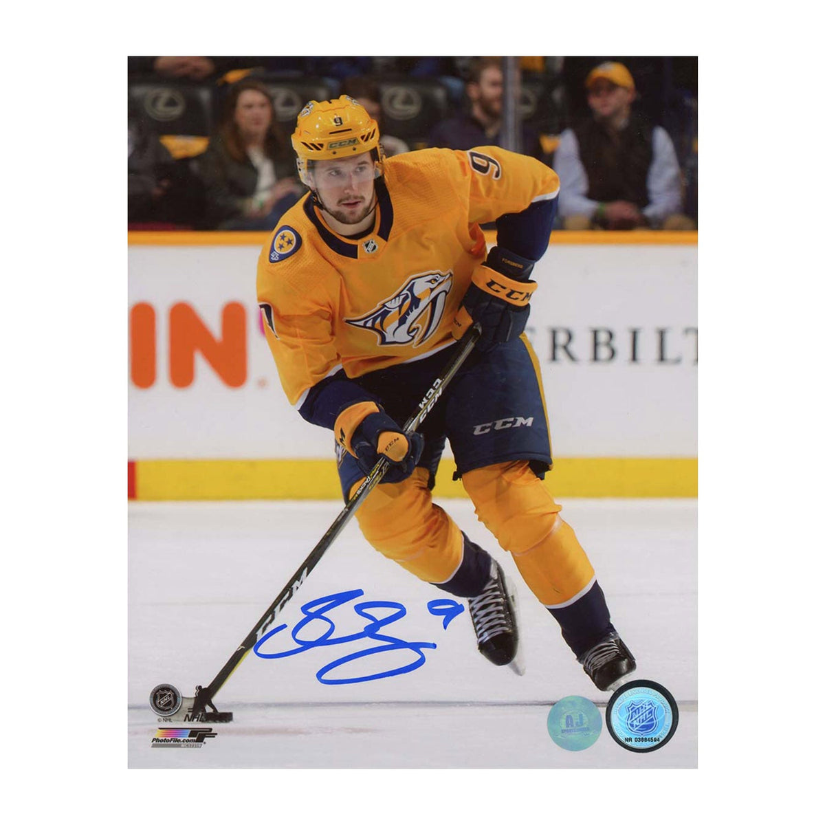 Filip Forsberg Autographed Nashville Predators Hockey 8x10 Photo product image 1, provided for visual reference and product