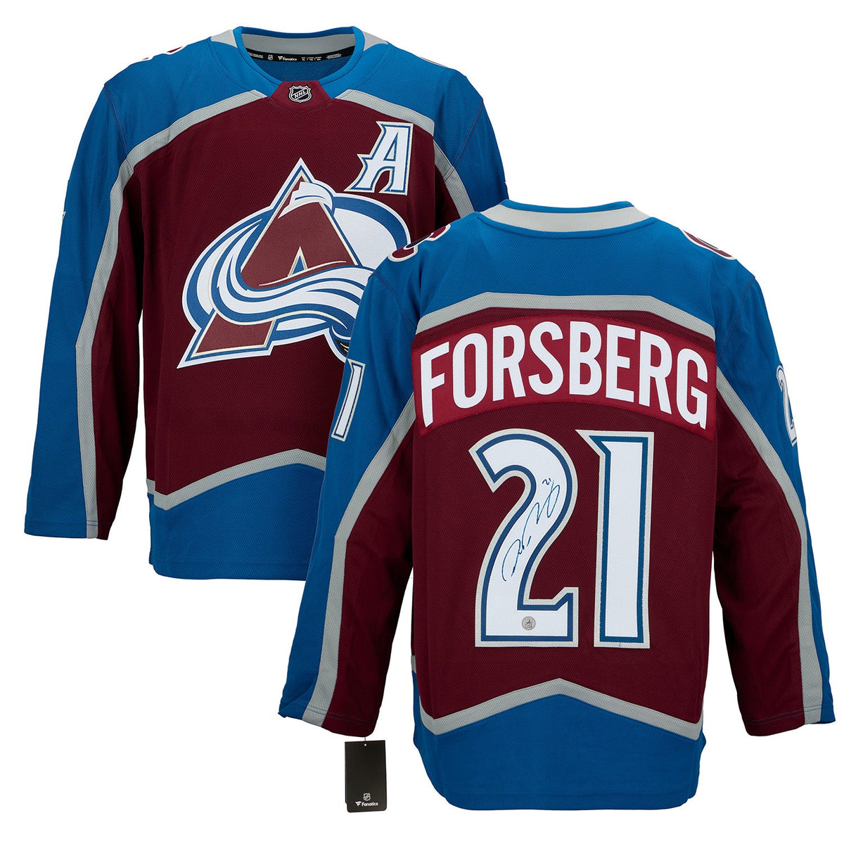 Peter Forsberg Autographed Colorado Avalanche Fanatics Breakaway Jersey product image 3, provided for visual reference and