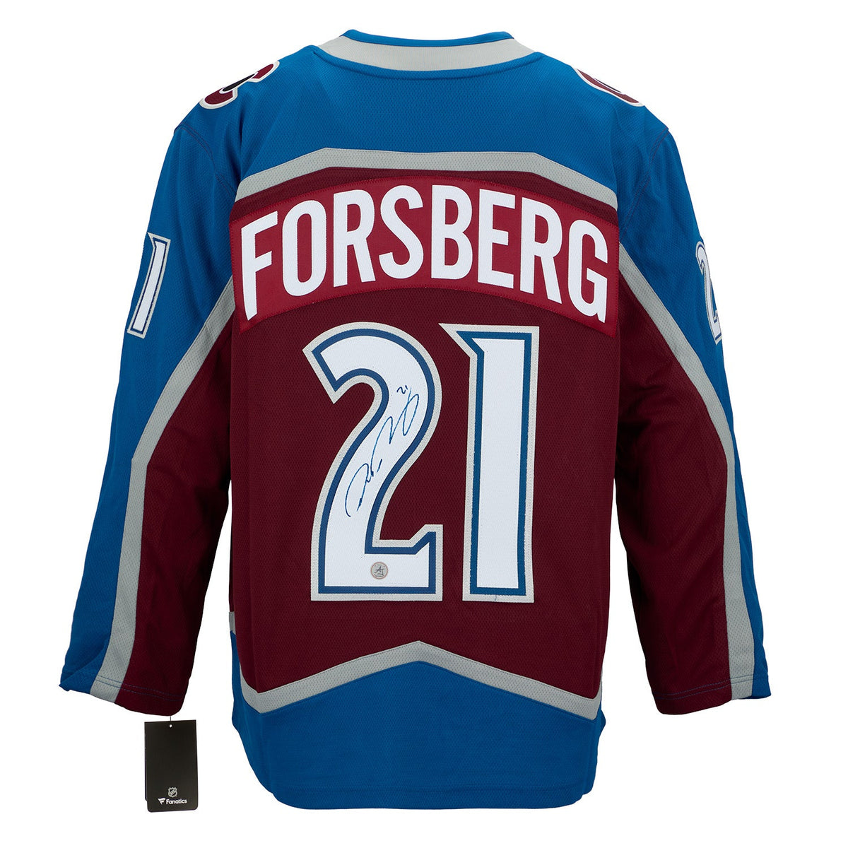 Peter Forsberg Autographed Colorado Avalanche Fanatics Breakaway Jersey product image 1, provided for visual reference and