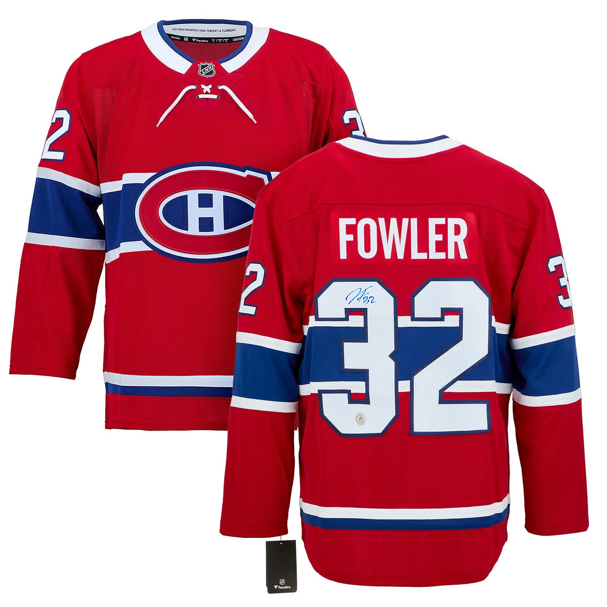 Jacob Fowler Autographed Montreal Canadiens Fanatics Breakaway Jersey product image 3, provided for visual reference and