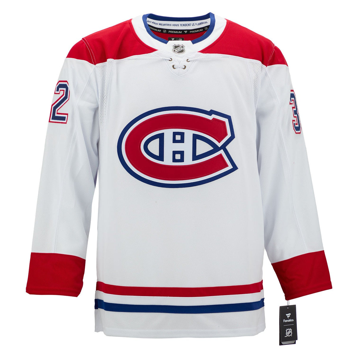 Jacob Fowler Signed Montreal Canadiens White Fanatics Premium Jersey product image 2, provided for visual reference and
