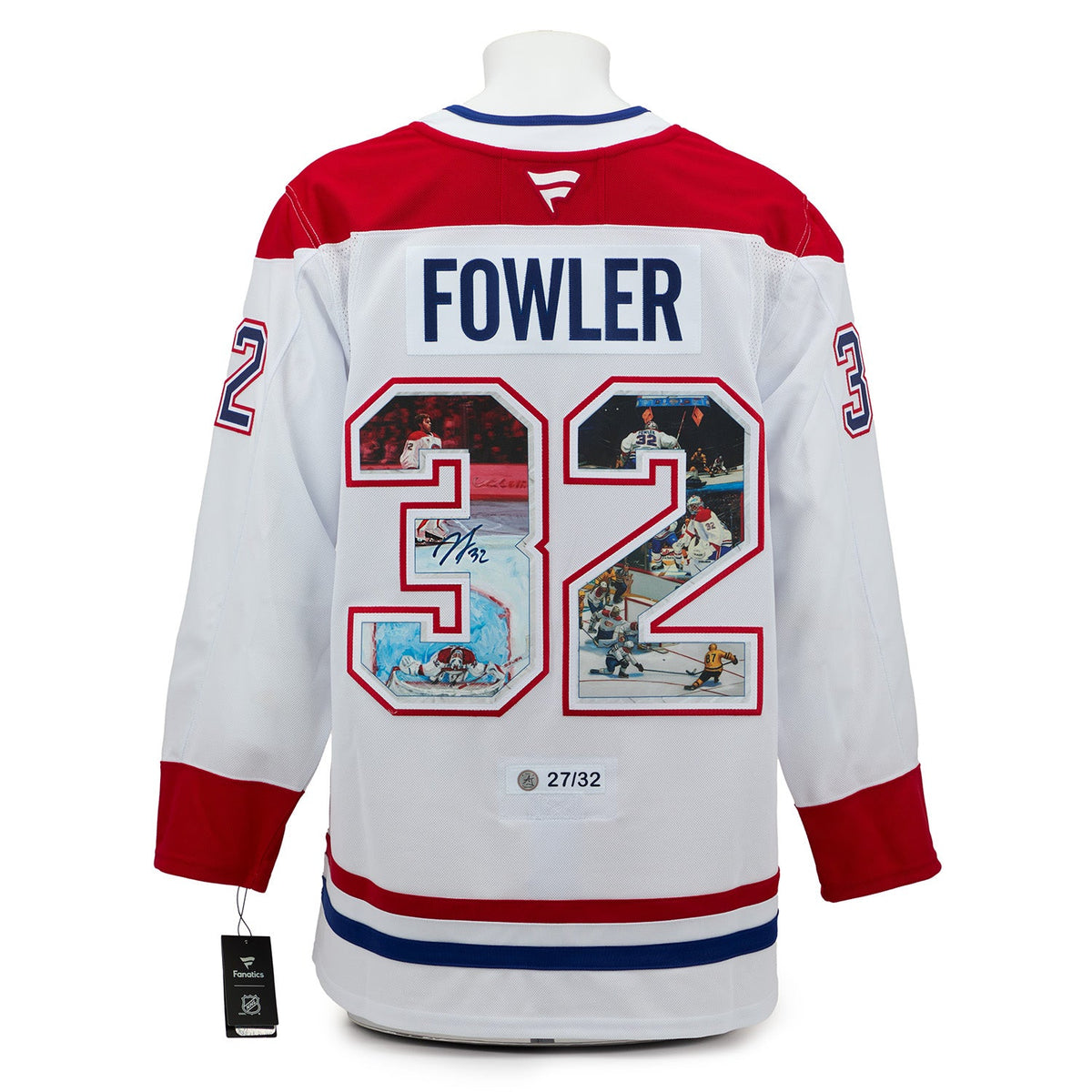 Jacob Fowler Autographed Montreal Canadiens First Game Art Jersey #27/32 product image 1, provided for visual reference and