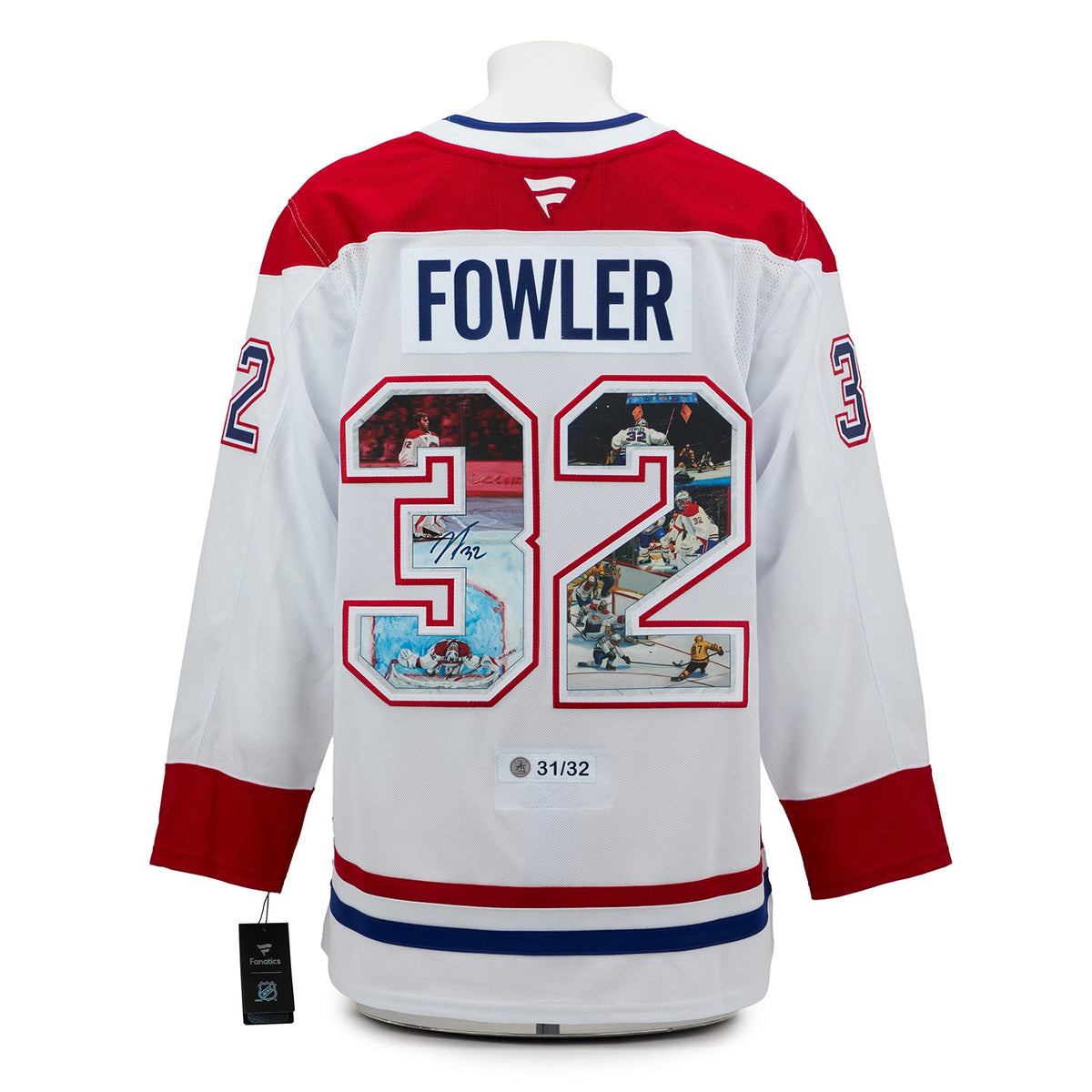Jacob Fowler Autographed Montreal Canadiens First Game Art Jersey #31/32 product image 1, provided for visual reference and