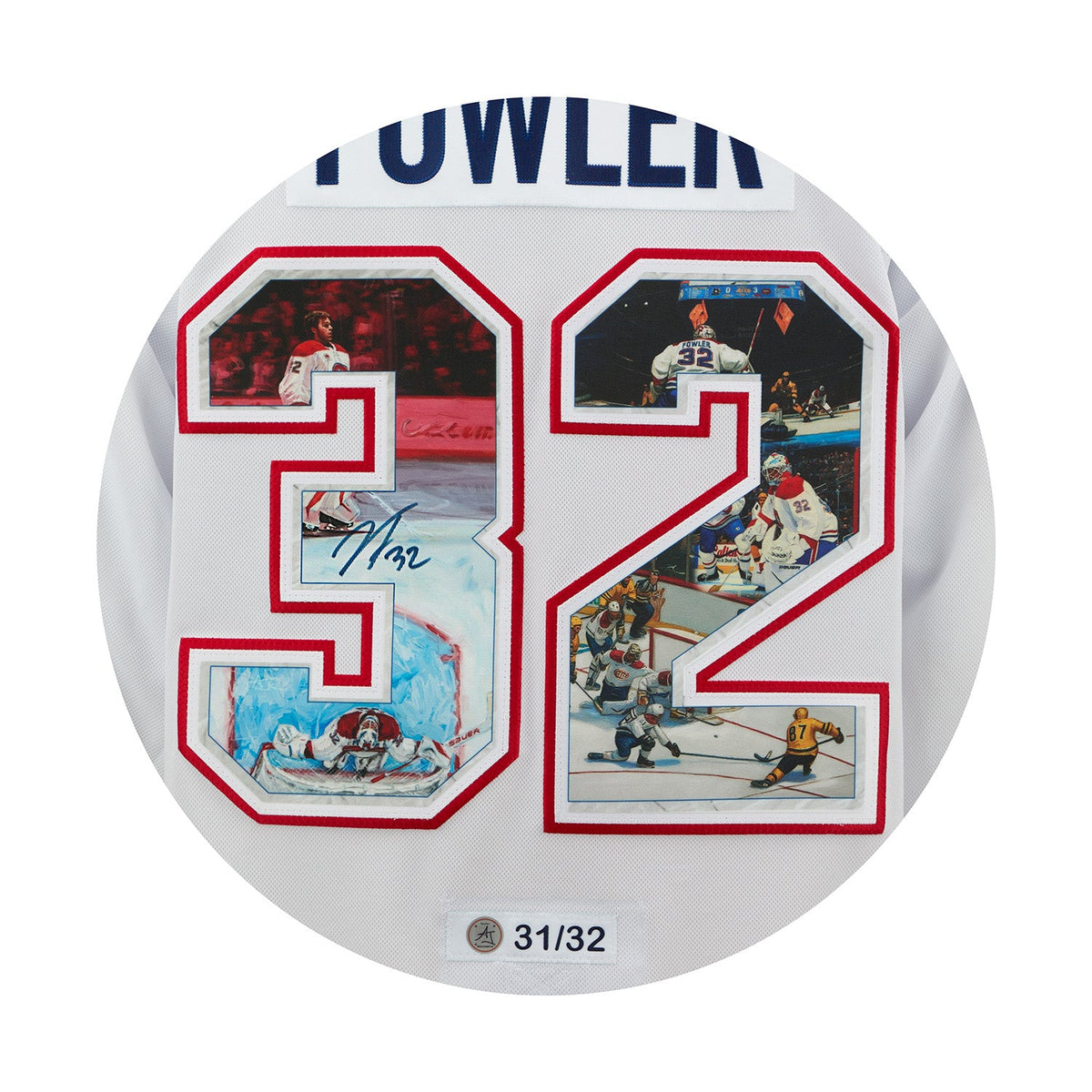 Jacob Fowler Autographed Montreal Canadiens First Game Art Jersey #31/32 product image 3, provided for visual reference and