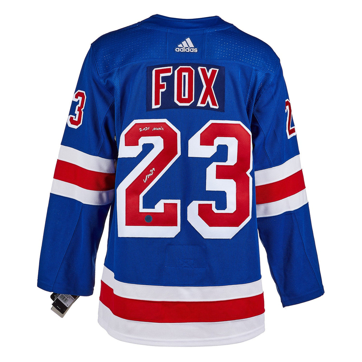 Adam Fox Signed New York Rangers adidas Jersey with 2021 Norris Note product image 1, provided for visual reference and