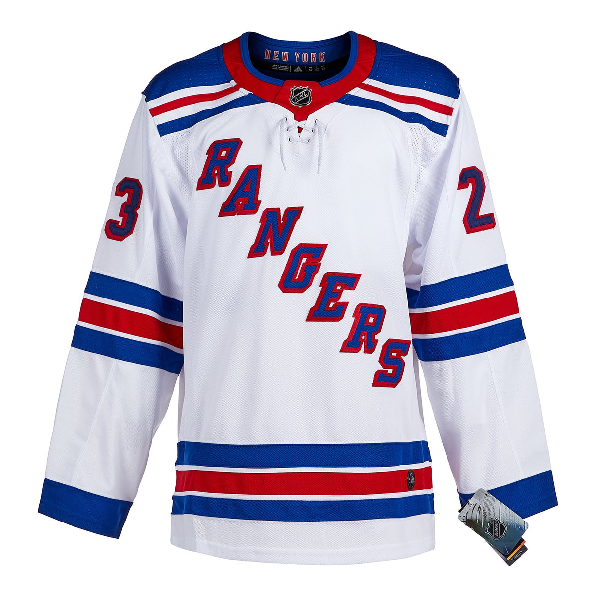 Adam Fox Signed New York Rangers White adidas Jersey product image 2, provided for visual reference and product detail review