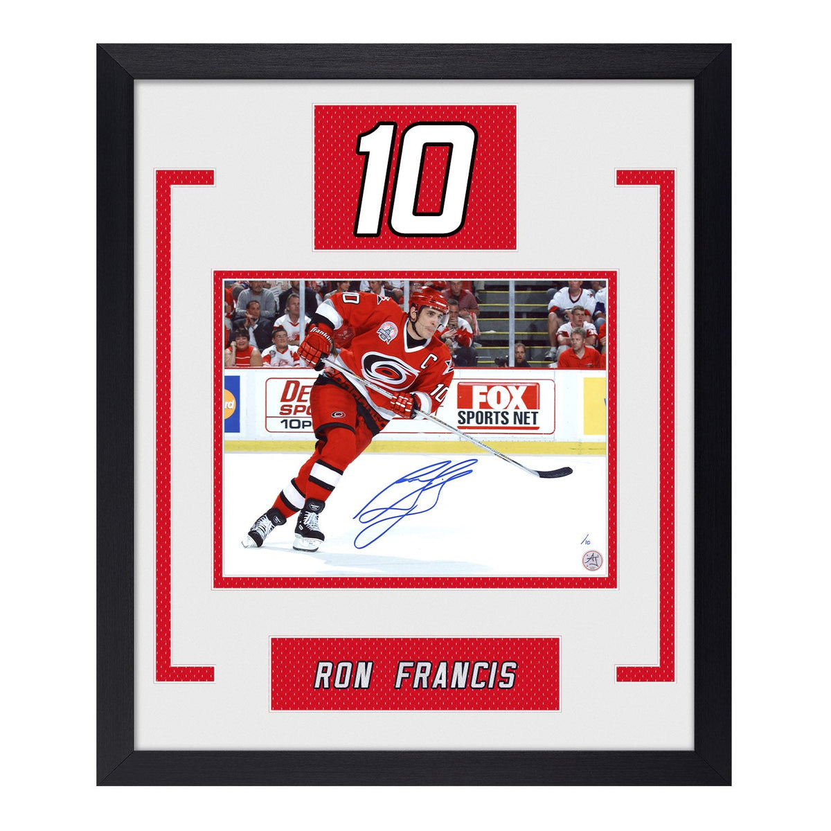 Ron Francis Signed Carolina Hurricanes Authentic Number 23x27 Frame product image 1, provided for visual reference and