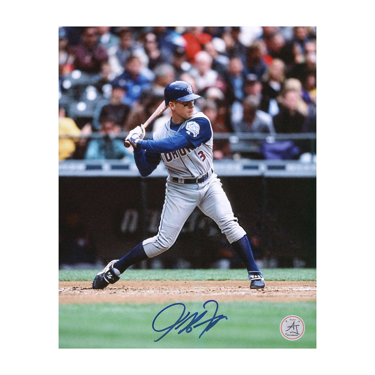 Jeff Frye Autographed Toronto Blue Jays Batting 8x10 Photo product image 1, provided for visual reference and product detail