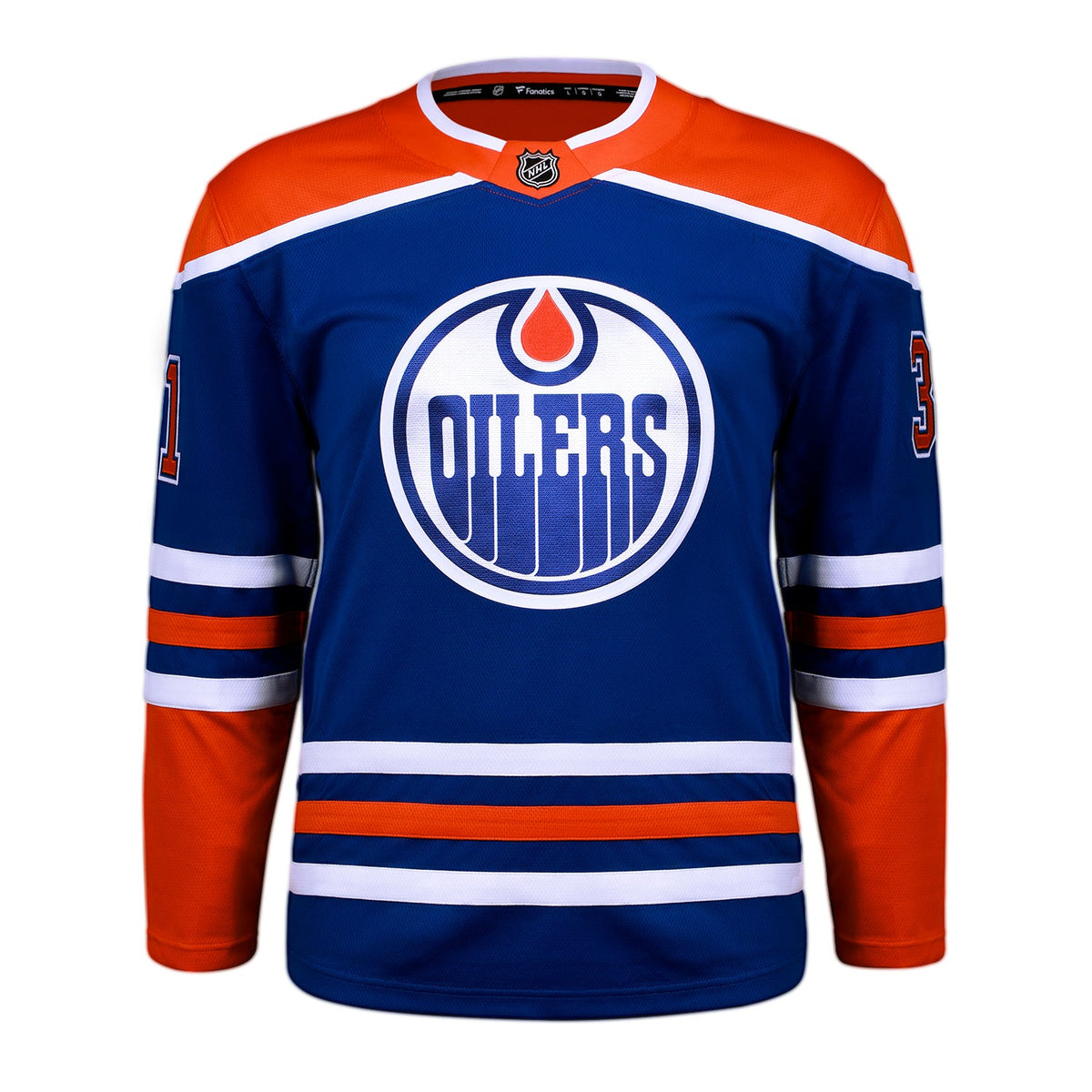 Grant Fuhr Signed Edmonton Oilers Blue Fanatics Breakaway Jersey product image 2, provided for visual reference and product