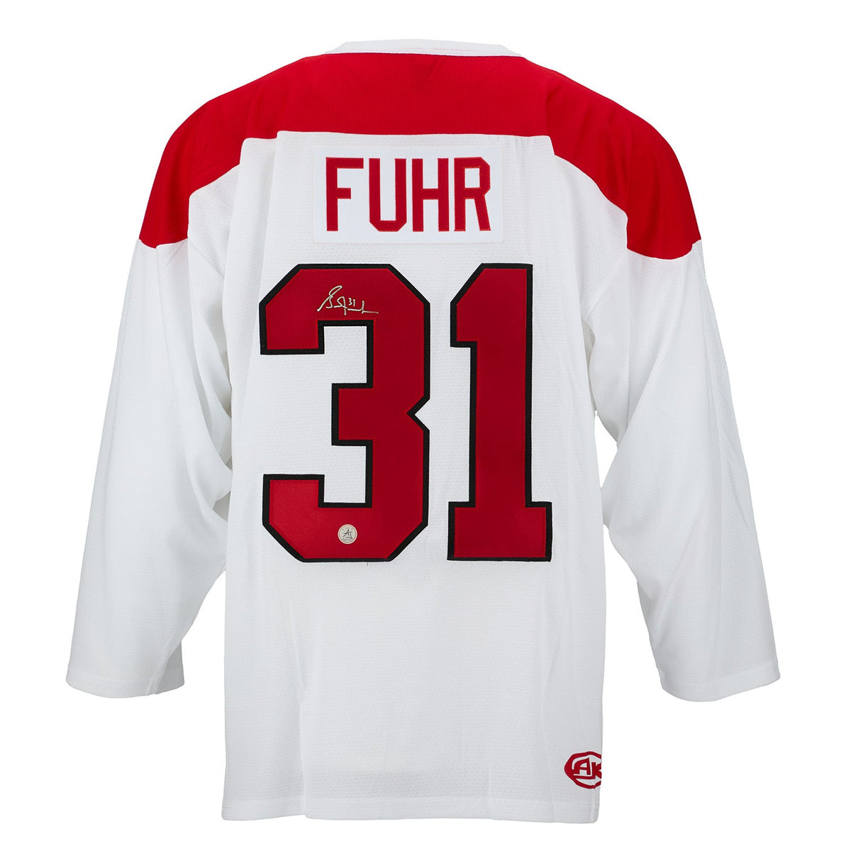 Grant Fuhr Autographed Team Canada Custom Hockey Nation Jersey product image 1, provided for visual reference and product