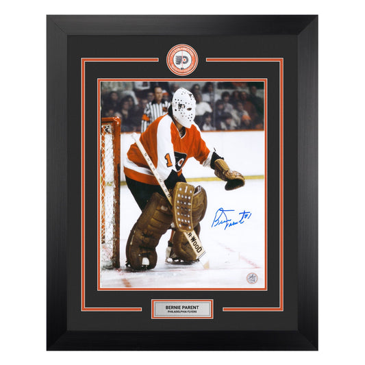 Bernie Parent Autographed Philadelphia Flyers Centre Ice Logo 26x32 Frame product image 1, provided for visual reference and