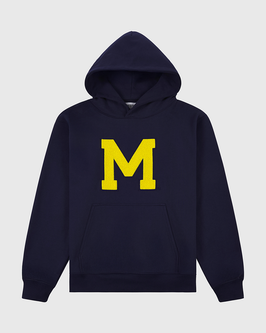 University of Michigan Heavyweight Cotton Terry Pullover Hoodie product image 1, provided for visual reference and product