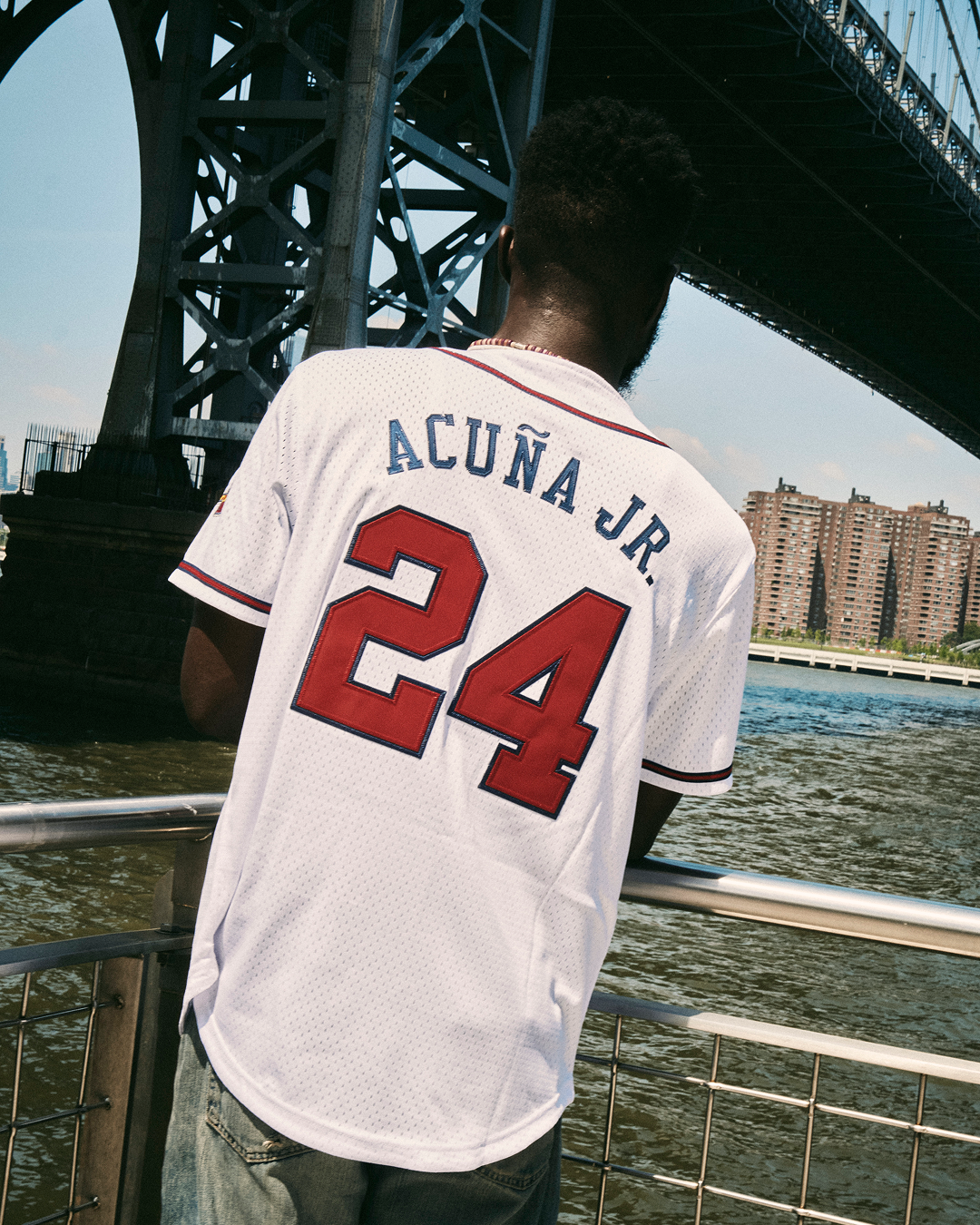 Ronald Acuña Jr. Gwinnett Braves Mesh Button-Up Jersey product image 7, provided for visual reference and product detail