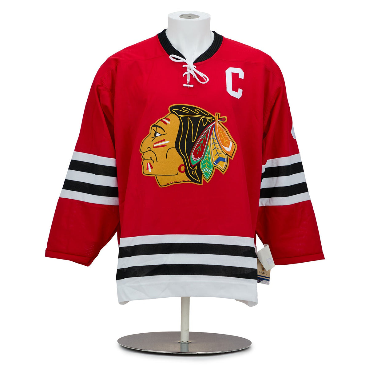Bill Gadsby Autographed Chicago Blackhawks Vintage CCM Jersey product image 2, provided for visual reference and product