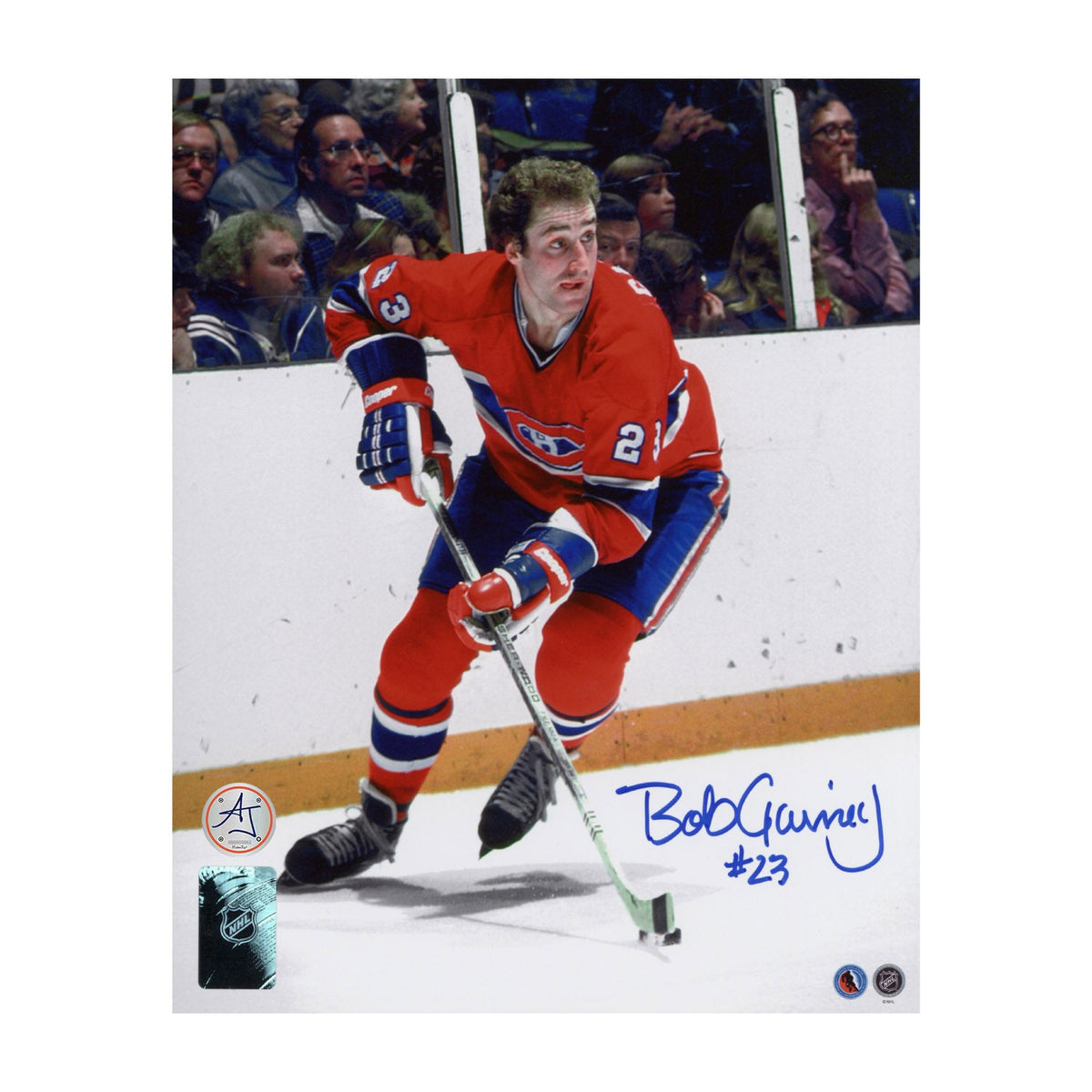 Bob Gainey Autographed Montreal Canadiens Game Action 8x10 Photo product image 1, provided for visual reference and product