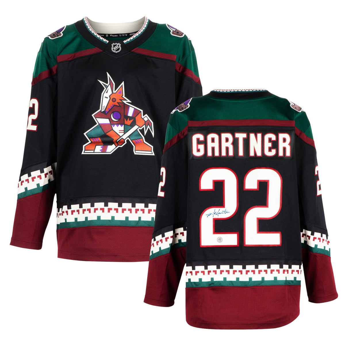 Mike Gartner Signed Phoenix Coyotes Black Kachina Fanatics Breakaway Jersey product image 3, provided for visual reference