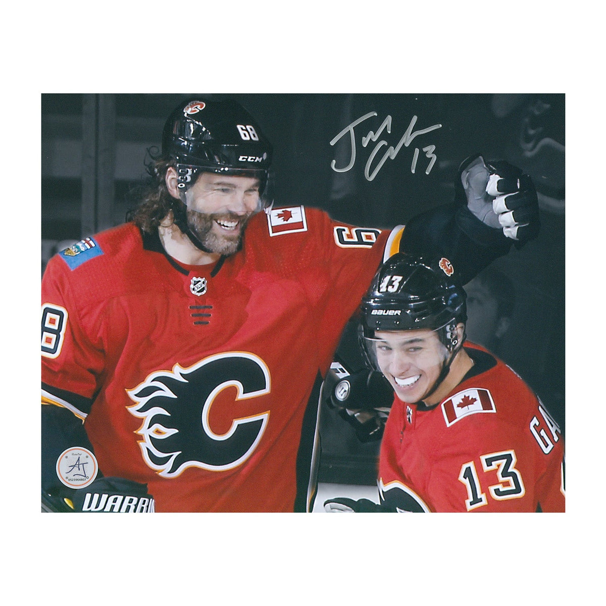 Johnny Gaudreau Signed Calgary Flames Jagr Last Point 8x10 Photo product image 1, provided for visual reference and product