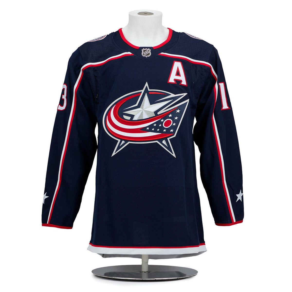 Johnny Gaudreau Autographed Columbus Blue Jackets adidas Jersey product image 2, provided for visual reference and product