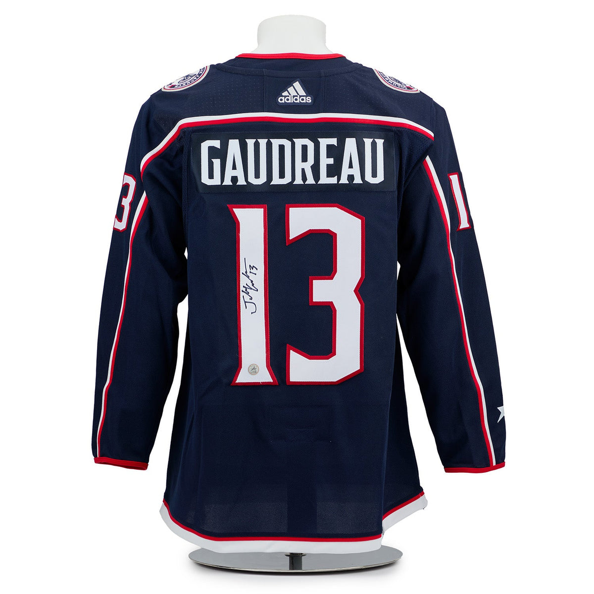 Johnny Gaudreau Autographed Columbus Blue Jackets adidas Jersey product image 1, provided for visual reference and product