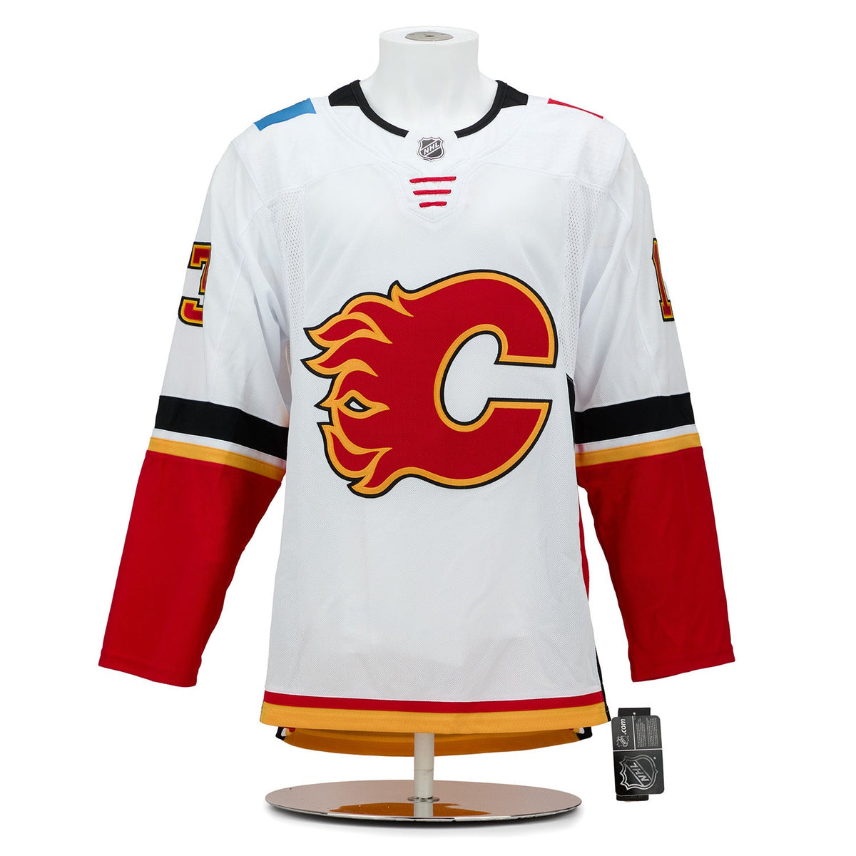 Johnny Gaudreau Signed Calgary Flames White adidas Jersey product image 2, provided for visual reference and product detail