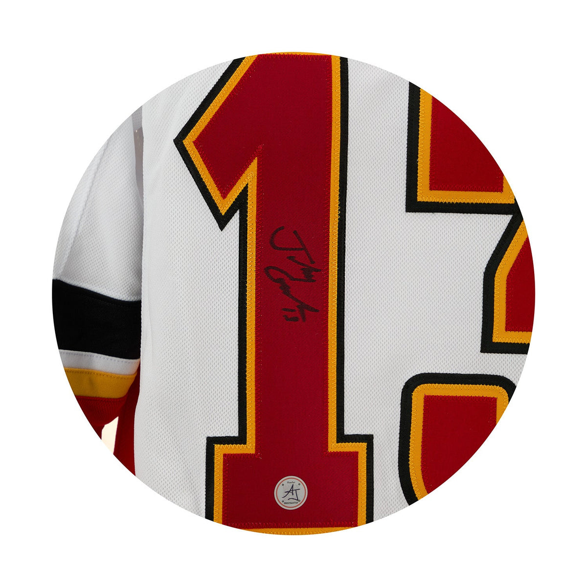 Johnny Gaudreau Signed Calgary Flames White adidas Jersey product image 3, provided for visual reference and product detail