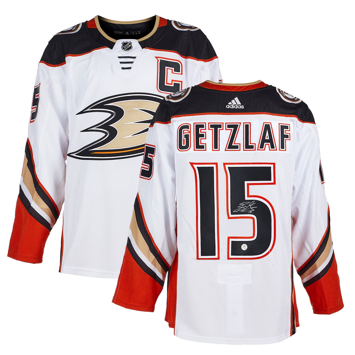 Ryan Getzlaf Signed Anaheim Ducks White adidas Jersey product image 3, provided for visual reference and product detail