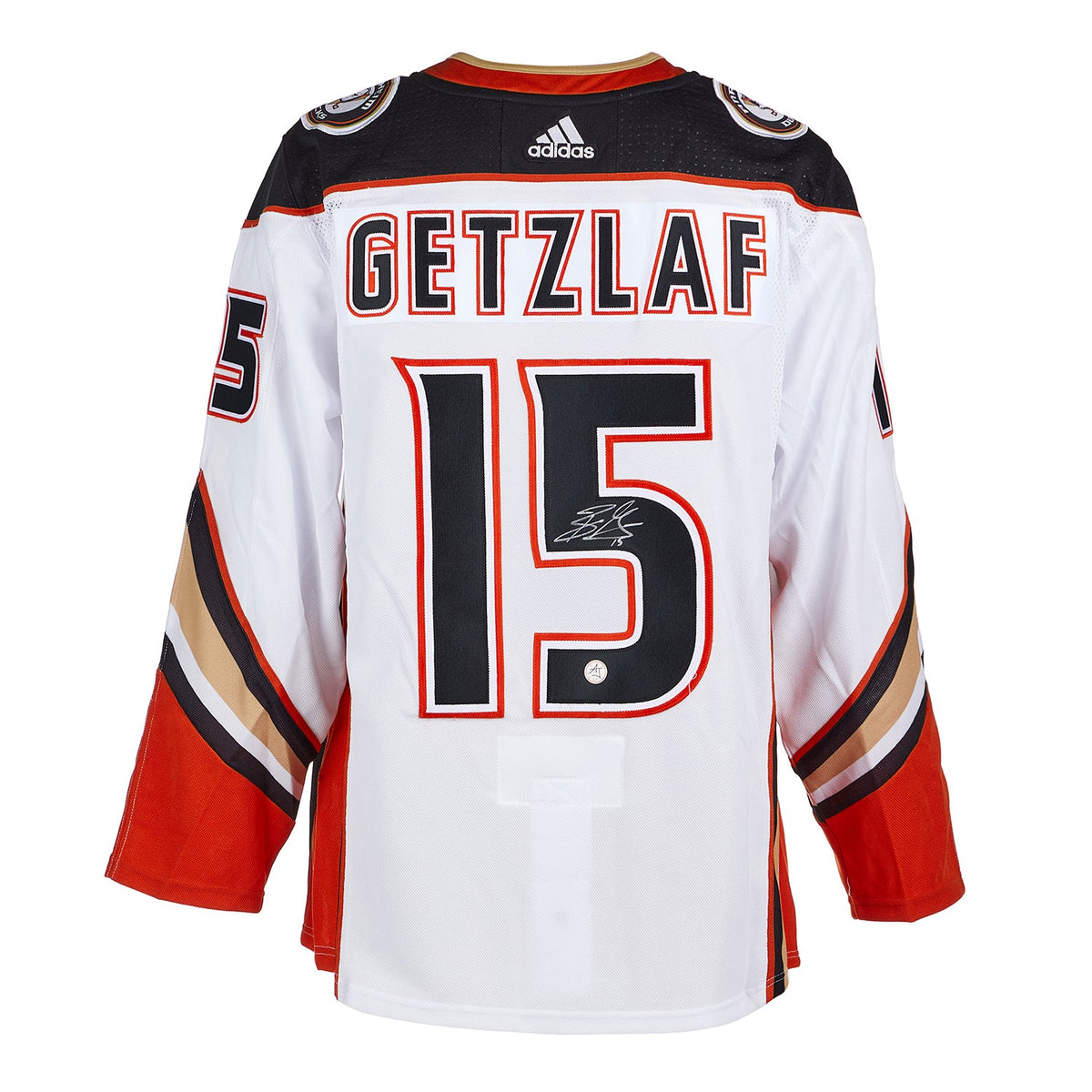 Ryan Getzlaf Signed Anaheim Ducks White adidas Jersey product image 1, provided for visual reference and product detail
