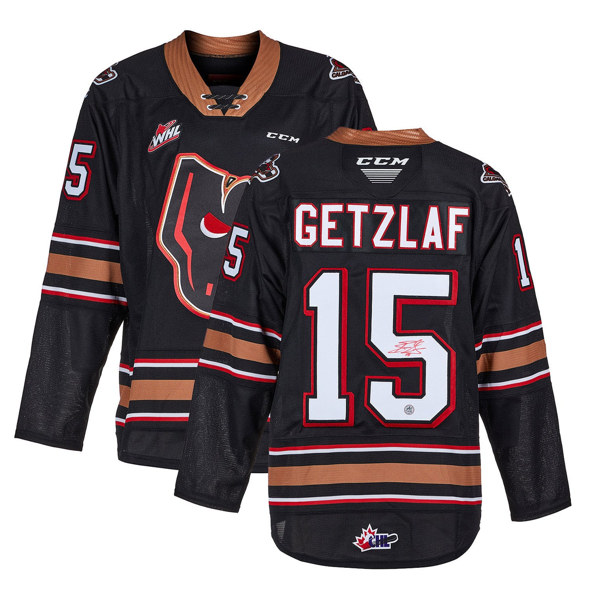 Ryan Getzlaf Autographed Calgary Hitmen CHL CCM Jersey product image 3, provided for visual reference and product detail