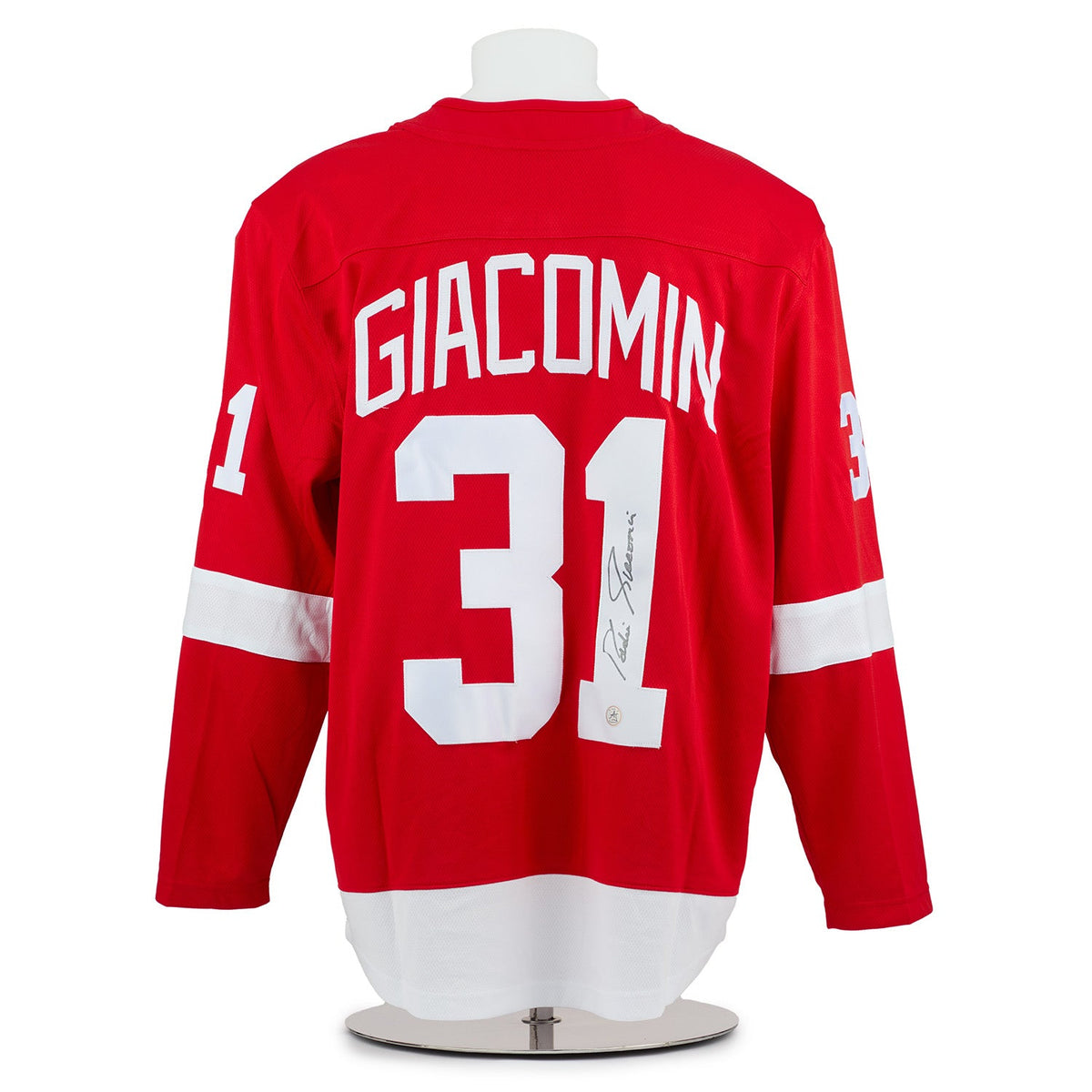 Eddie Giacomin Autographed Detroit Red Wings Fanatics Breakaway Jersey product image 1, provided for visual reference and