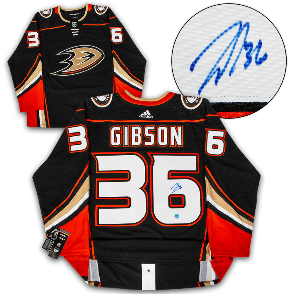 John Gibson Autographed Anaheim Ducks adidas Jersey product image 1, provided for visual reference and product detail review