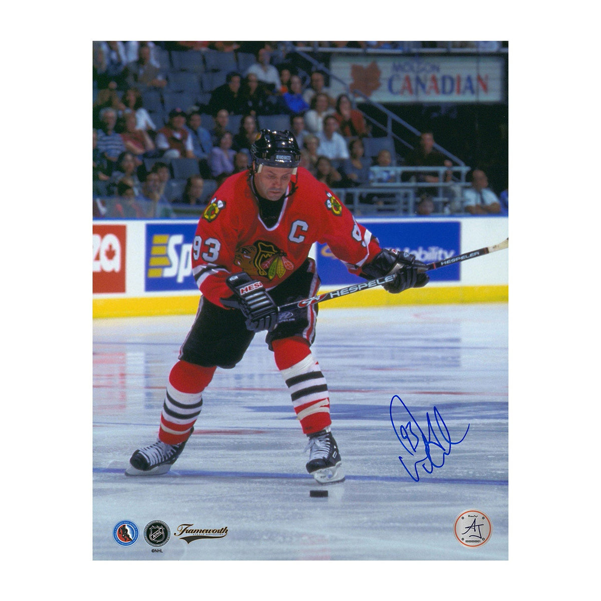 Doug Gilmour Autographed Chicago Blackhawks Point Shot 8x10 Photo product image 1, provided for visual reference and product