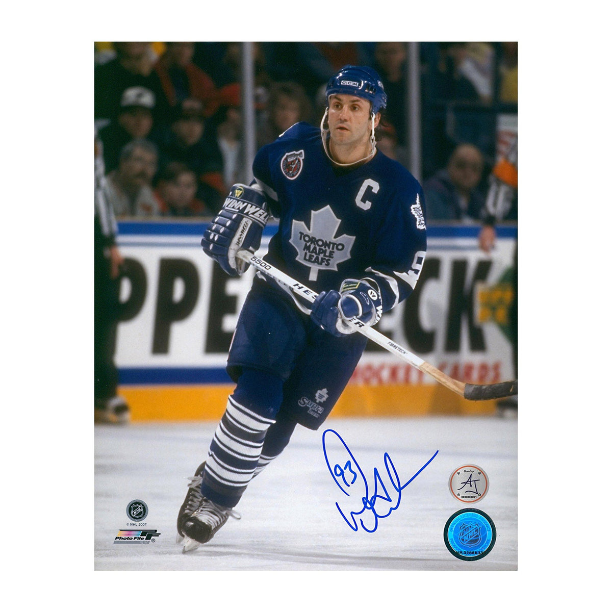 Doug Gilmour Autographed Toronto Maple Leafs Captain 8x10 Photo product image 1, provided for visual reference and product