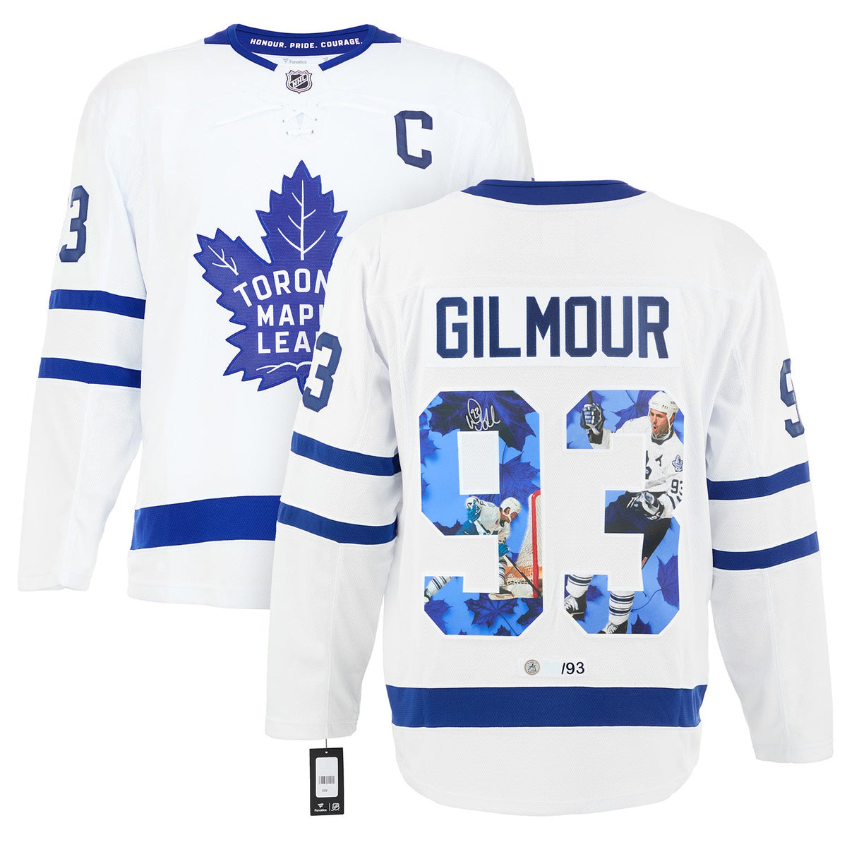 Doug Gilmour Autographed Toronto Maple Leafs Graphic Art Fanatics Jersey #/93 product image 3, provided for visual reference