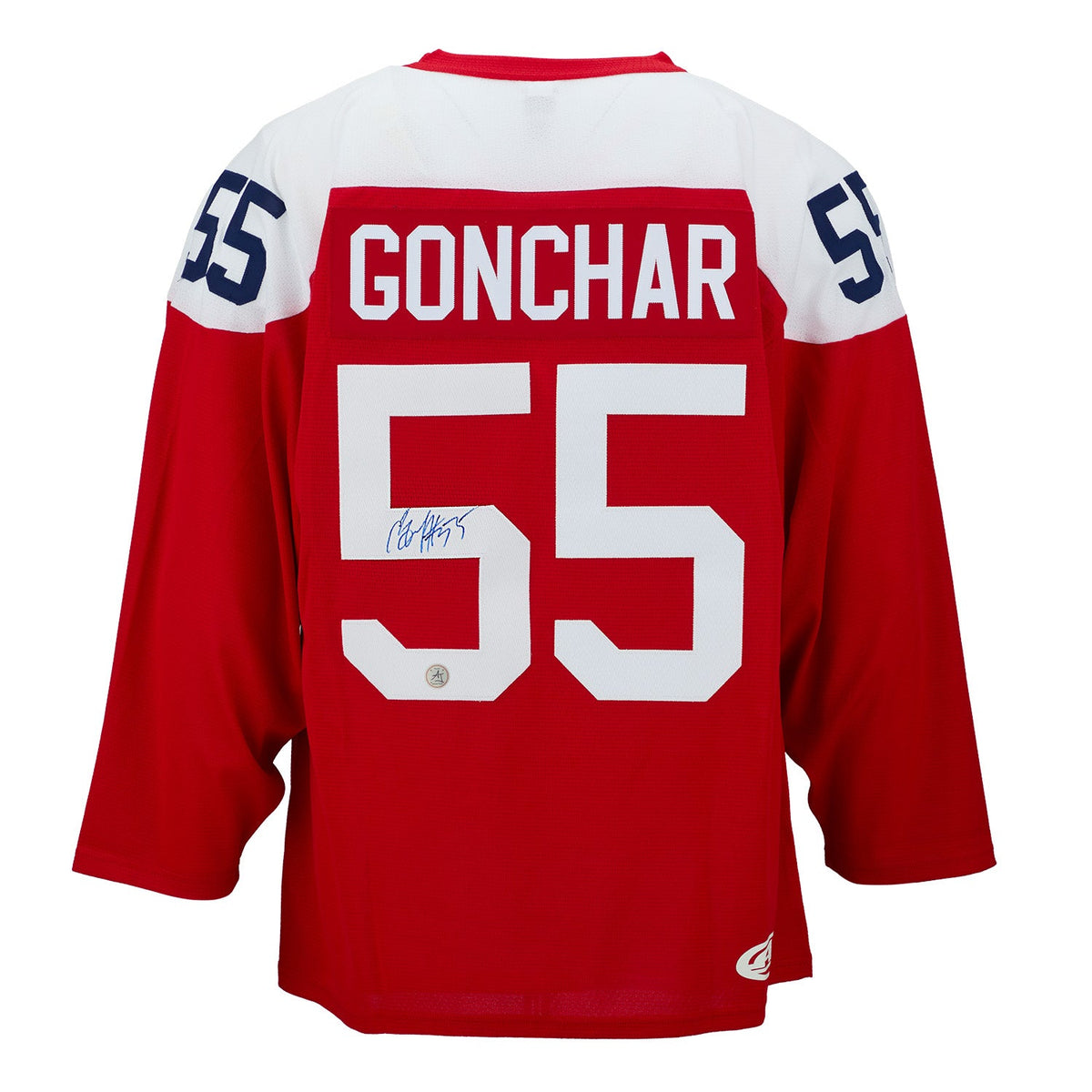 Sergei Gonchar Autographed Team Russia Custom Hockey Nation Jersey product image 1, provided for visual reference and
